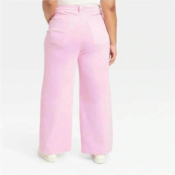 NWT AVA & VIV PINK WIDE LEG JEANS SIZE 17 - Picture 3 of 5